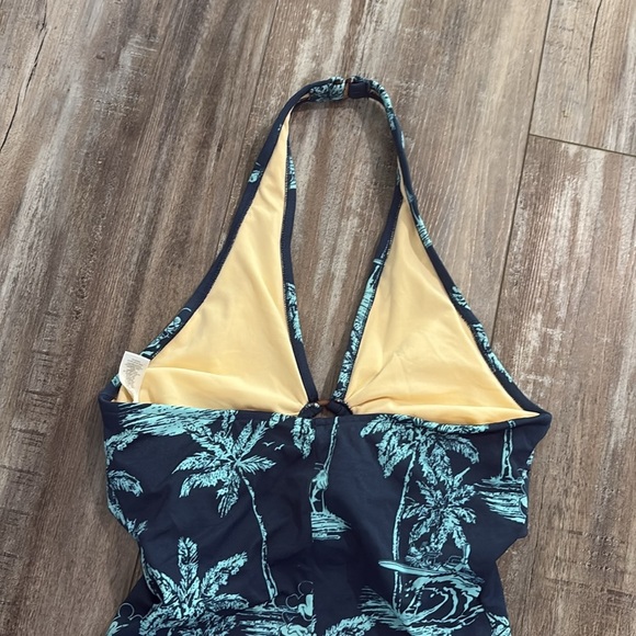 Disney store one piece blue Palm Print Swimsuit size 10 - Picture 5 of 8